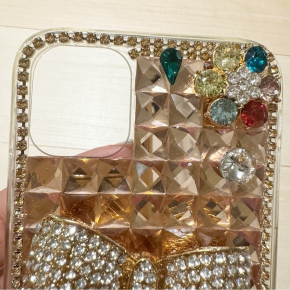 IPhone 11 Handmade Bling Bowknot Crown Flowers Rhinestone Crystal Diamond Cover - Picture 4 of 12